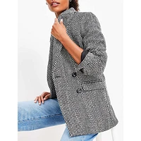 Oversized Herringbone Double-Breasted Blazer