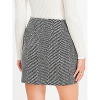 Herringbone Mini Skirt