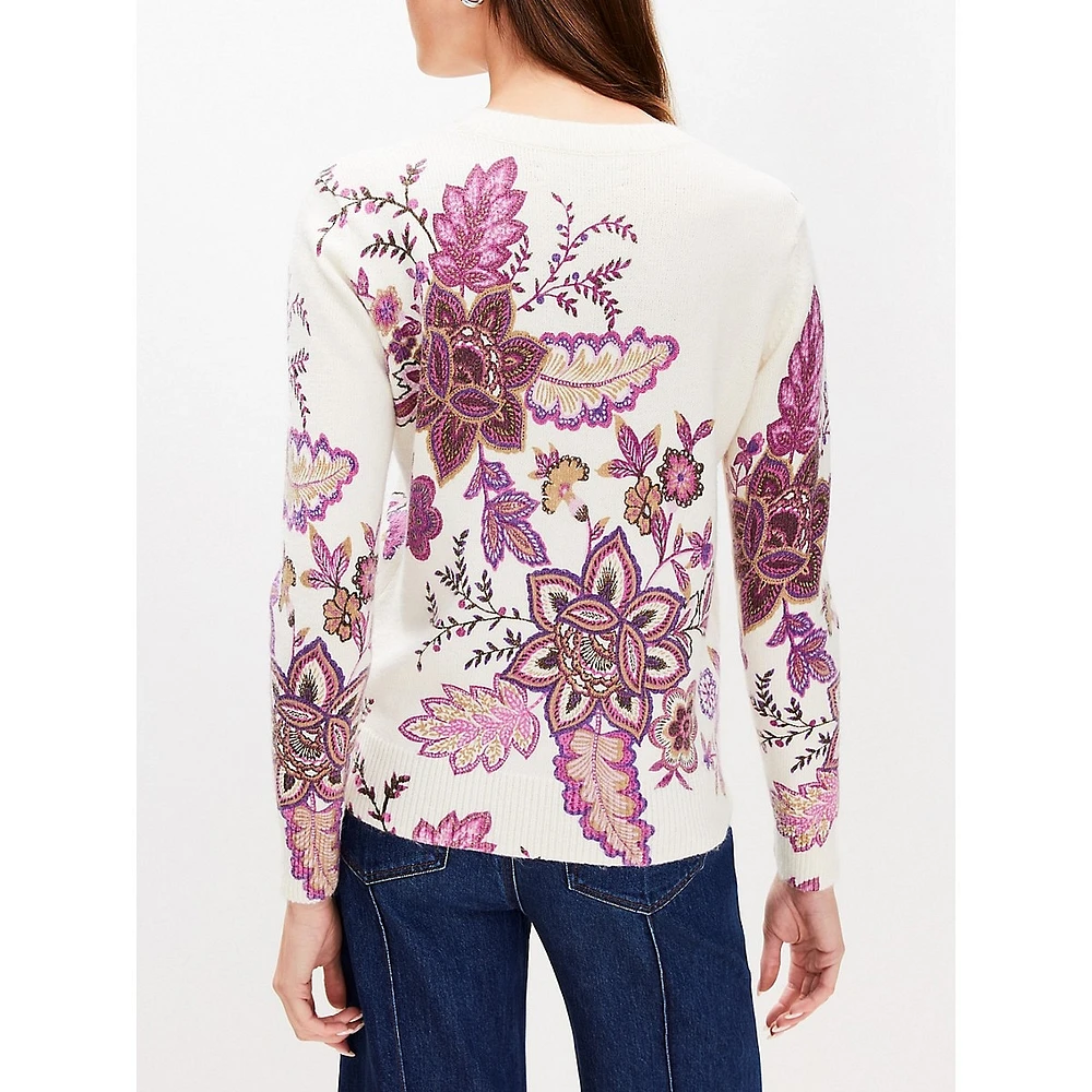 Exploded Floral Crew Neck Sweater