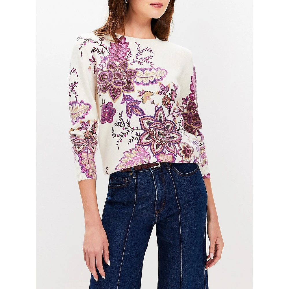 Exploded Floral Crew Neck Sweater