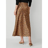 Animal Print Bias Slip Skirt