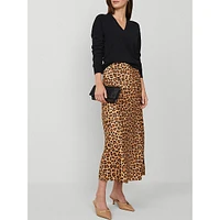 Animal Print Bias Slip Skirt