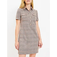 Plaid Mini Shift Pocket Dress