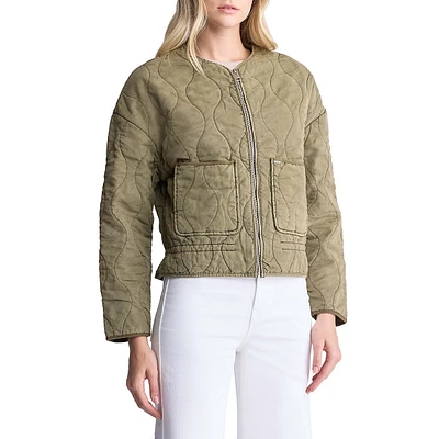 Annalee Wave-Stitched Cropped Jacket