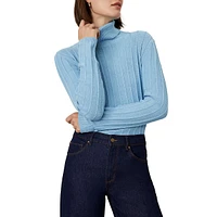 Wide Rib Mock Neck Sweater