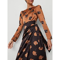 Floral Boatneck Column Midi Dress