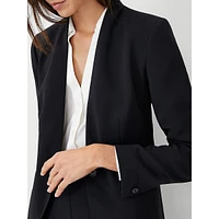 The Long Collarless Blazer Crepe