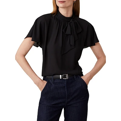 Mock Tie Neck Blouse