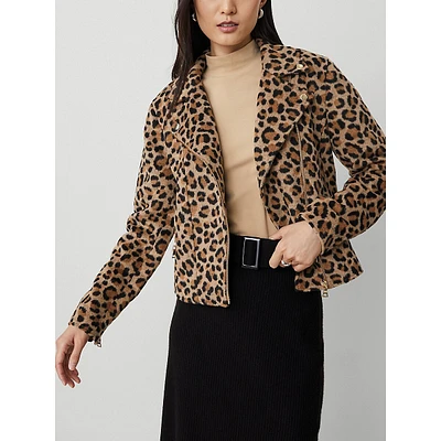 Animal Print Moto Jacket