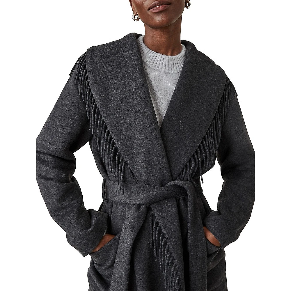 Longer Notch Collar Shawl Wrap Coat