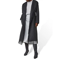 Longer Notch Collar Shawl Wrap Coat