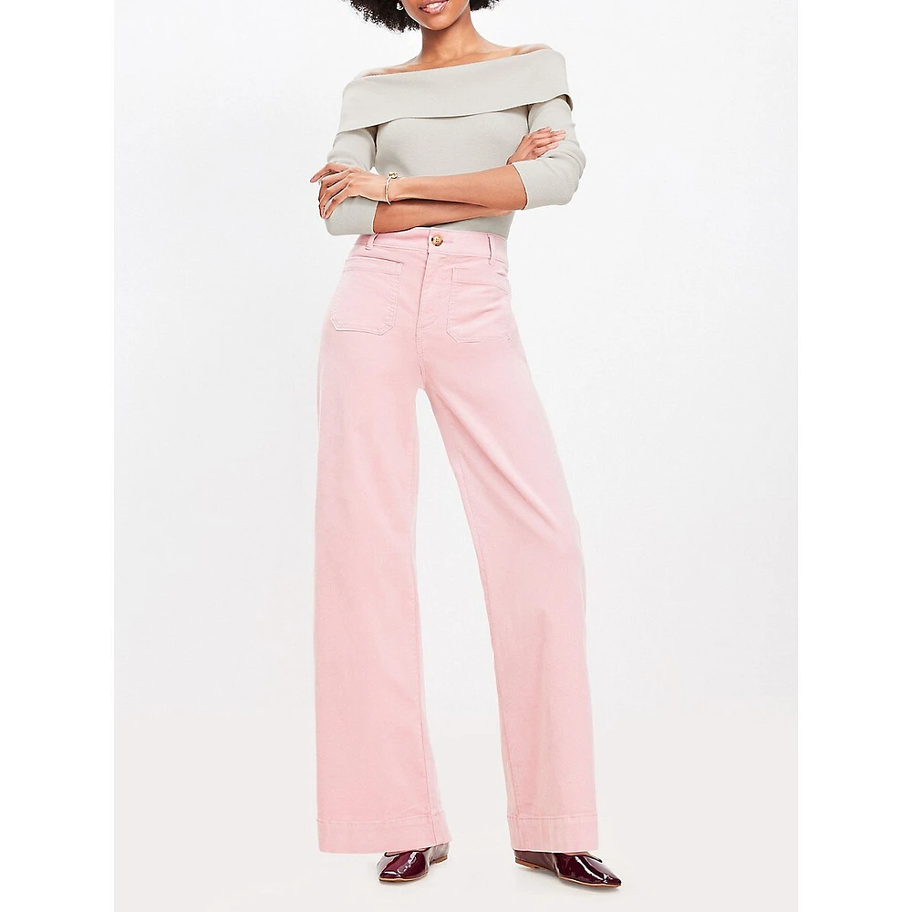 Palmer Wide Leg Pants Brushed Corduroy