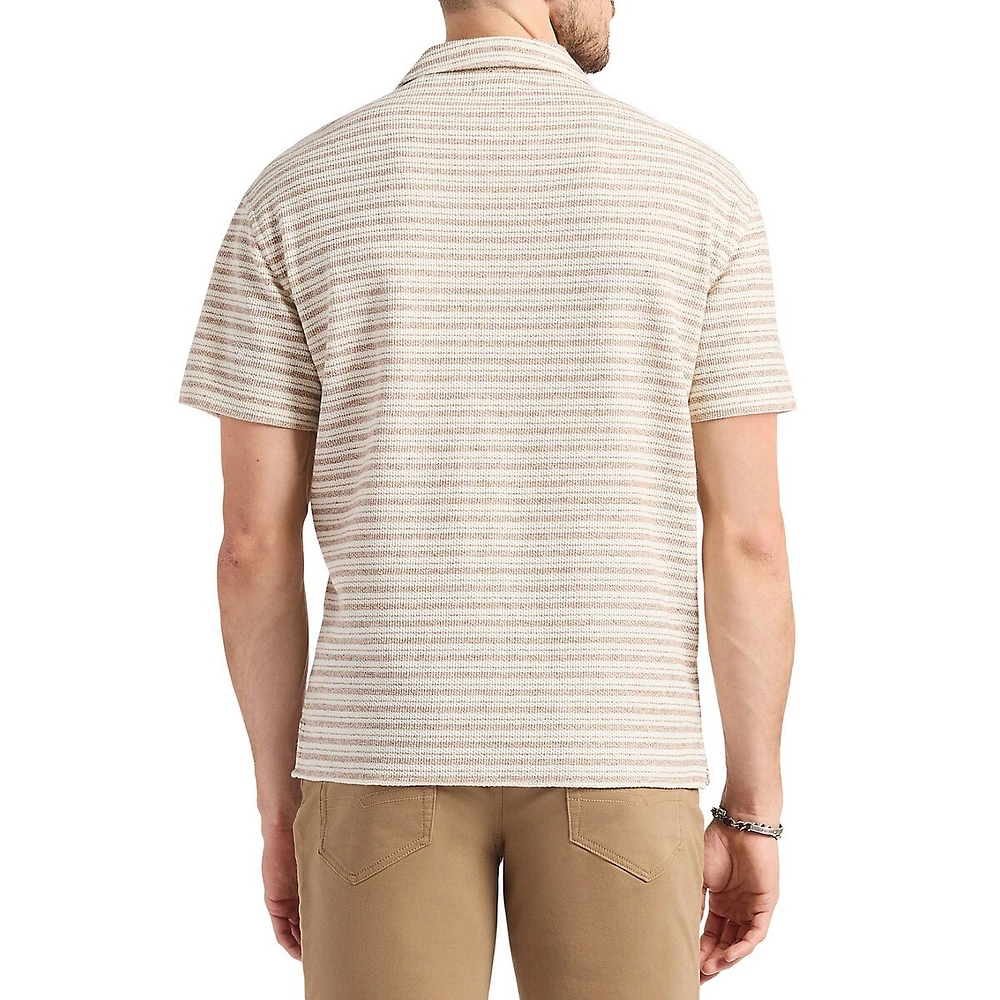 Chemise de camp en jersey rayé coupe décontractée Koddy