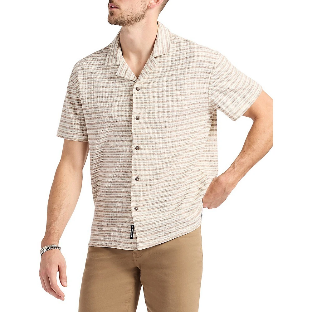 Chemise de camp en jersey rayé coupe décontractée Koddy
