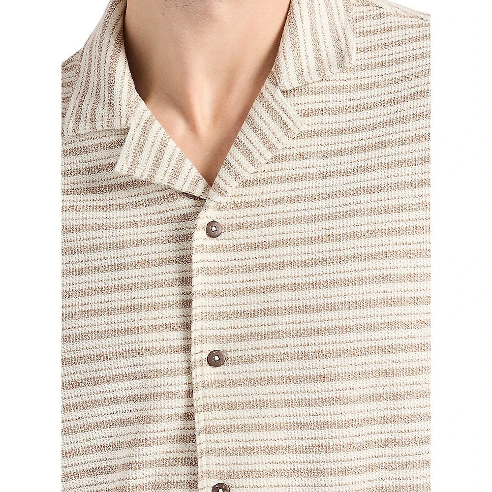 Chemise de camp en jersey rayé coupe décontractée Koddy