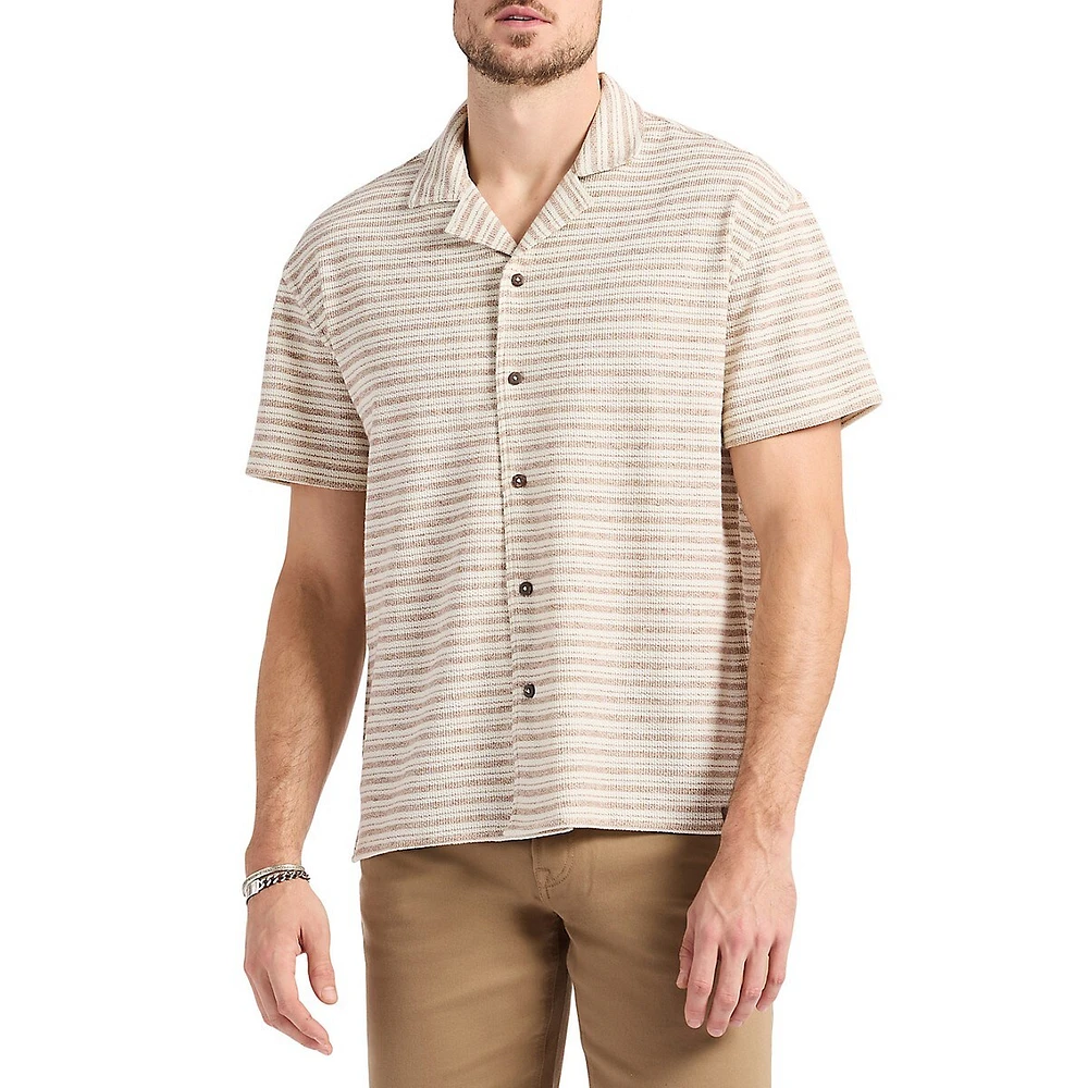 Chemise de camp en jersey rayé coupe décontractée Koddy