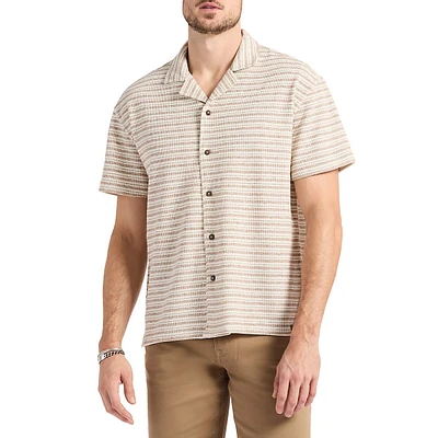 Chemise de camp en jersey rayé coupe décontractée Koddy