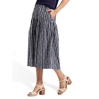 Lupita Striped Tiered Midi Skirt