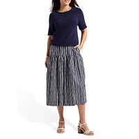 Lupita Striped Tiered Midi Skirt