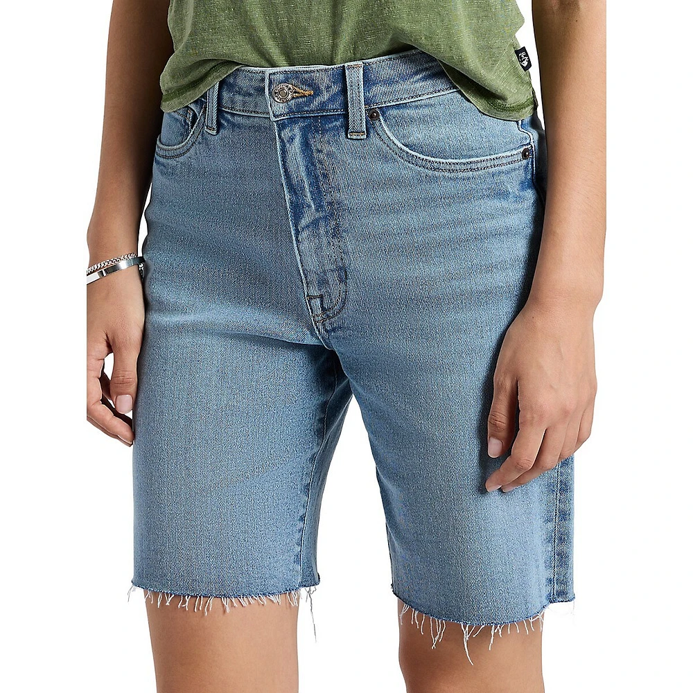 Bermuda en jean taille haute Bambi