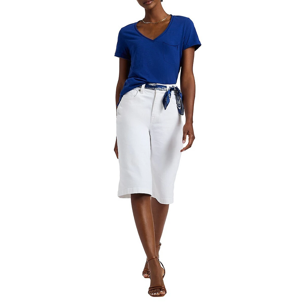 Moxie V-Neck Slub-Knit T-Shirt