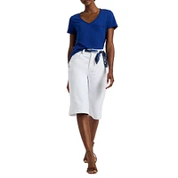 Moxie V-Neck Slub-Knit T-Shirt