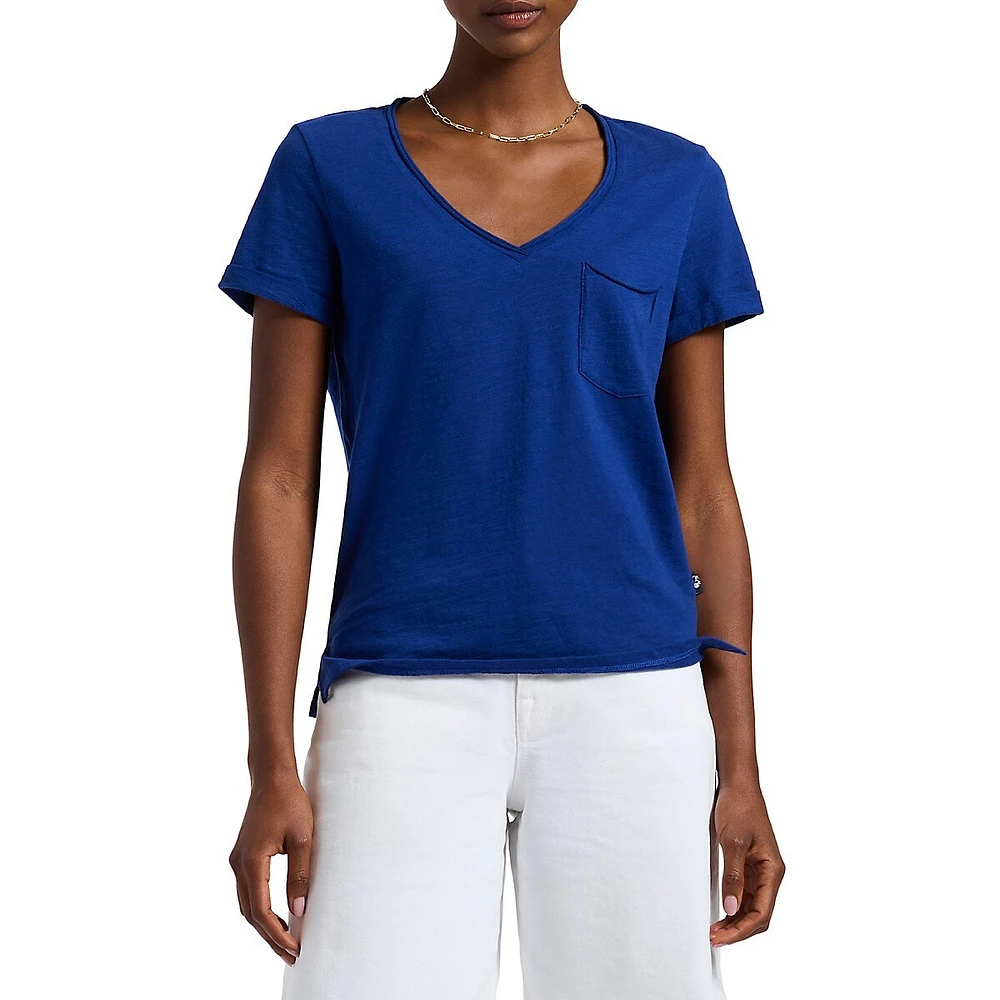 Moxie V-Neck Slub-Knit T-Shirt