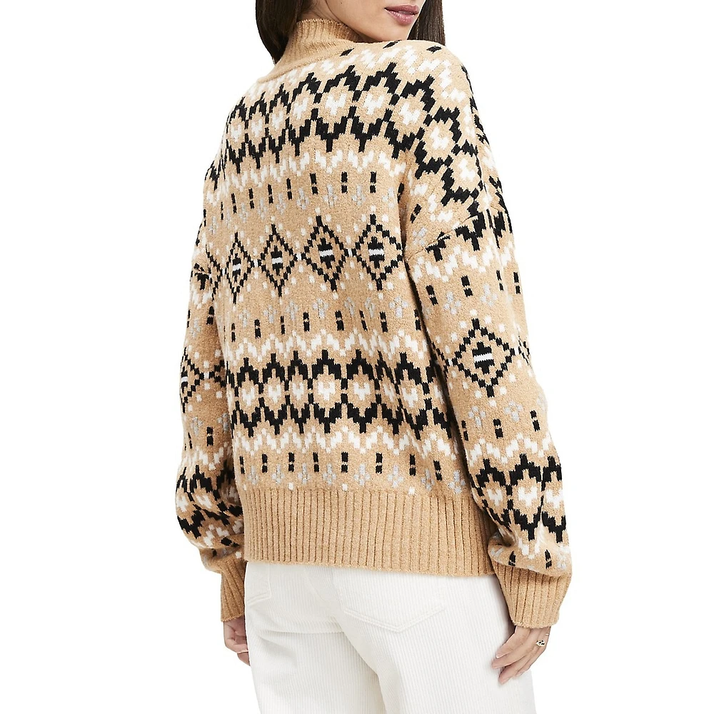 Fair Isle Modern Turtleneck Sweater