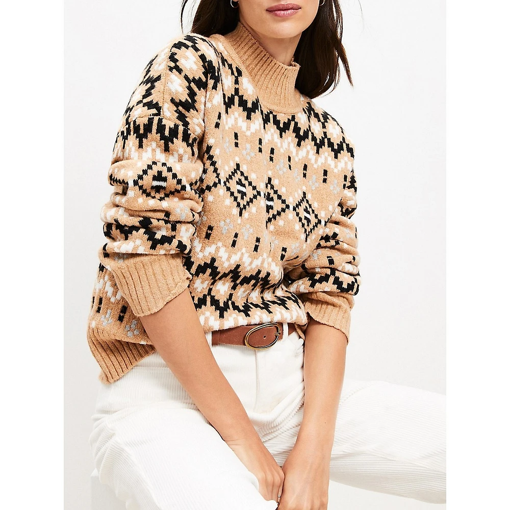 Fair Isle Modern Turtleneck Sweater