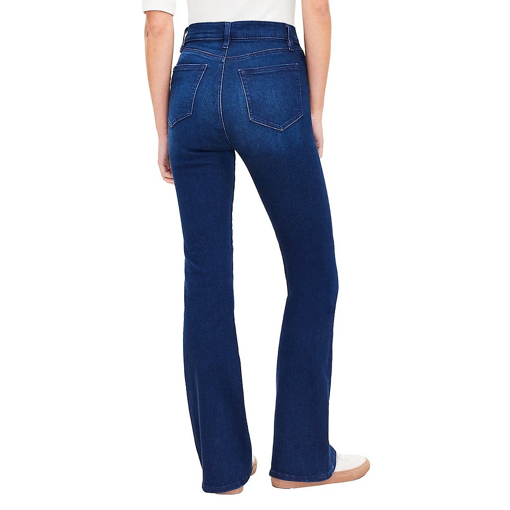 High Rise Slim Flare Jeans Dark Wash