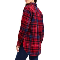 Plaid Angled Cuff Tunic Shirt