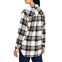 Plaid Angled Cuff Tunic Shirt