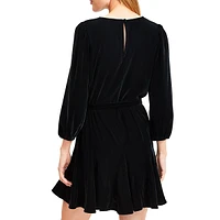 Velvet Godet Mini Dress