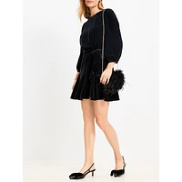 Velvet Godet Mini Dress