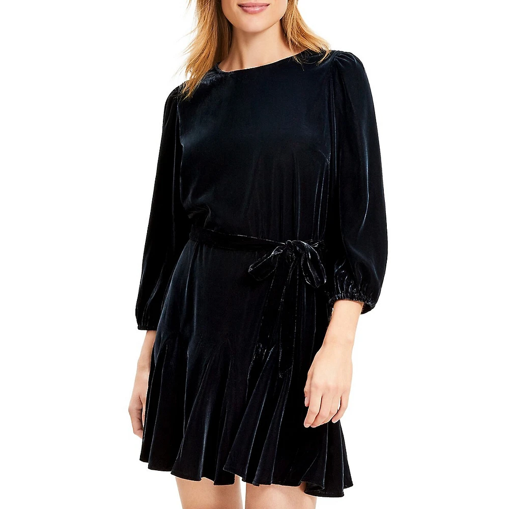 Velvet Godet Mini Dress