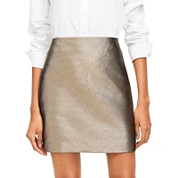 Metallic Textured Jacquard Mini Skirt