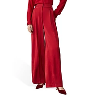 Dramatic Wide-Leg Satin Pant