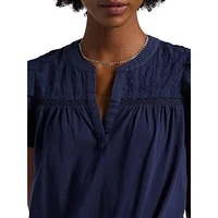 Mckaylie Lace & Embroidery-Detailed Top