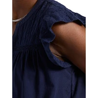 Mckaylie Lace & Embroidery-Detailed Top