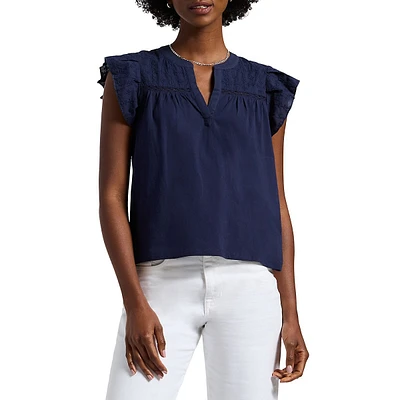 Mckaylie Lace & Embroidery-Detailed Top