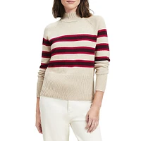 Long Sleeve Mock Neck Striped Sweater