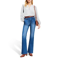 Utility Pocket High Rise Slim Flare Jeans