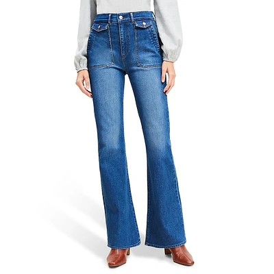 Utility Pocket High Rise Slim Flare Jeans