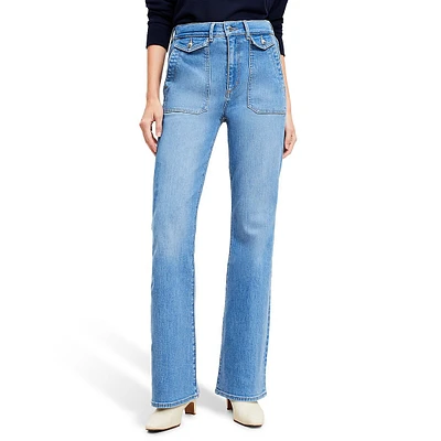 Utility Pocket High Rise Slim Flare Jeans