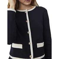 Front Buttoned Knit Jacket