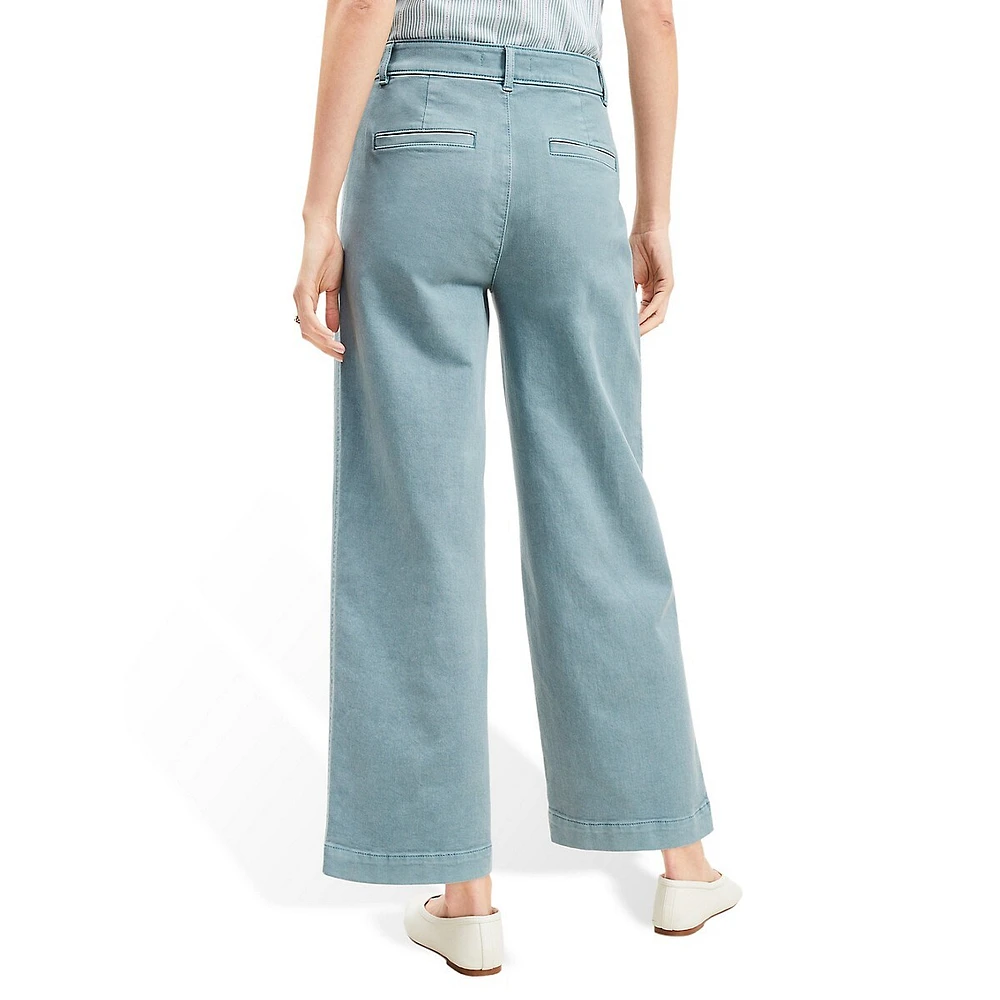 Palmer Wide Leg Crop Pants Twill