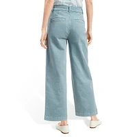 Palmer Wide Leg Crop Pants Twill