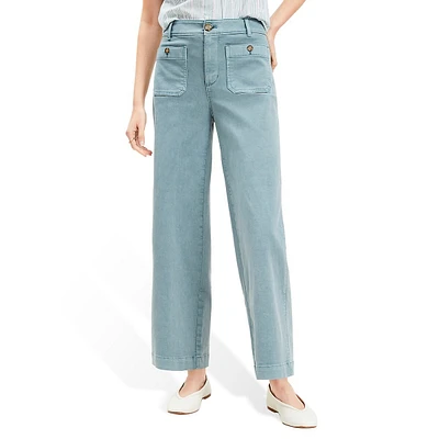 Palmer Wide Leg Crop Pants Twill