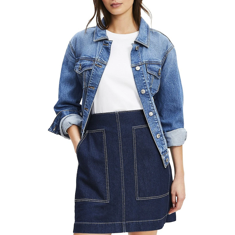 Denim Utility Skirt Rinse Wash