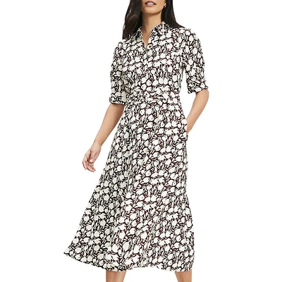 Tulip Belted Midi Pocket Dress